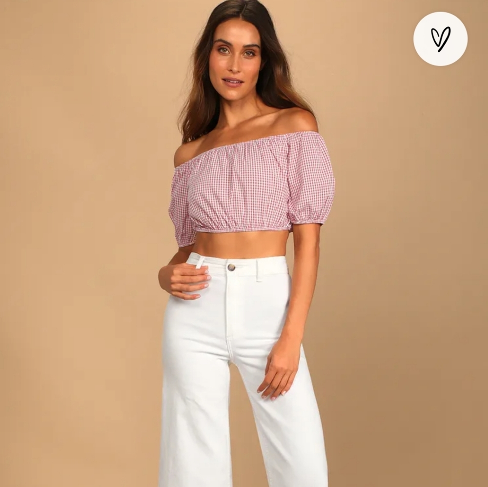 Lulus Gingham crop top